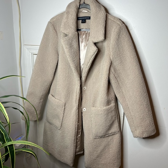 French Connection Faux fur jacket sz L - Picture 1 of 11
